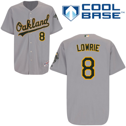 Jed Lowrie #8 Youth Baseball Jersey-Oakland Athletics Authentic Road Gray Cool Base MLB Jersey